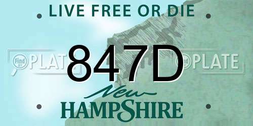 847D New Hampshire License Plate