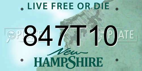 847T10 New Hampshire License Plate