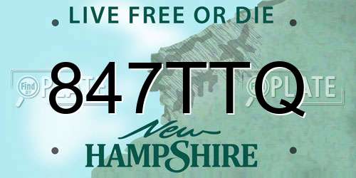 847TTQ New Hampshire License Plate