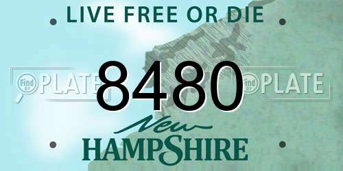 8480 New Hampshire License Plate