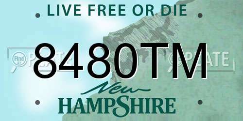 8480TM New Hampshire License Plate