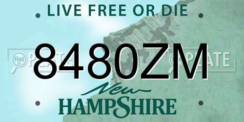 8480ZM New Hampshire License Plate