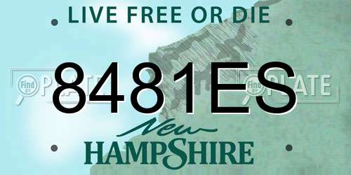 8481ES New Hampshire License Plate