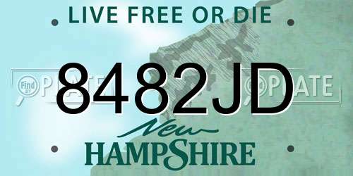 8482JD New Hampshire License Plate