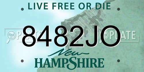 8482JO New Hampshire License Plate