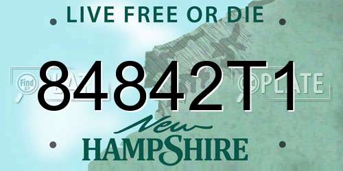 84842T1 New Hampshire License Plate