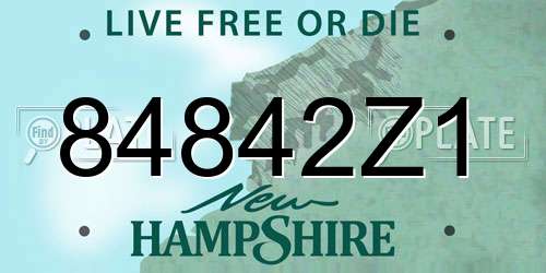 84842Z1 New Hampshire License Plate