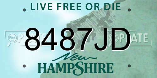 8487JD New Hampshire License Plate