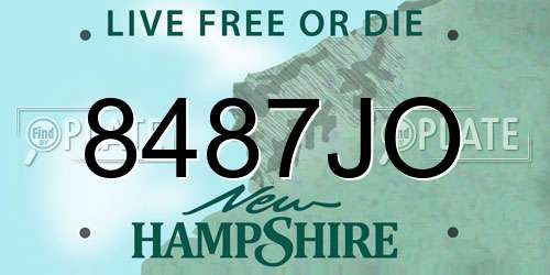 8487JO New Hampshire License Plate