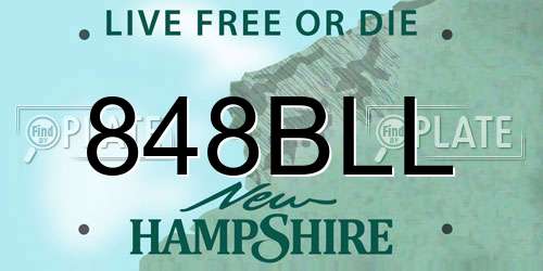 848BLL New Hampshire License Plate