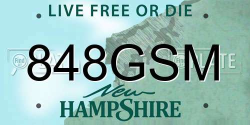 848GSM New Hampshire License Plate