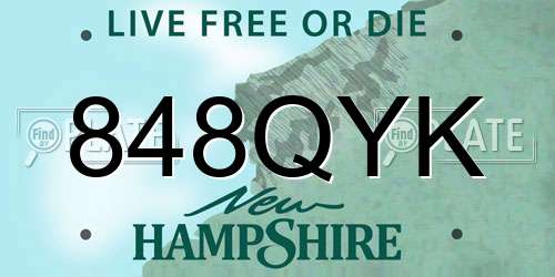848QYK New Hampshire License Plate