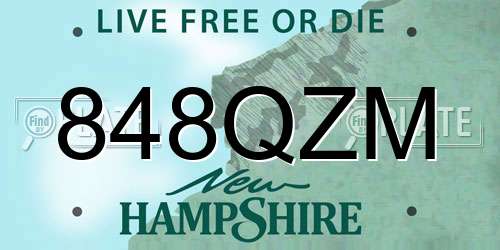 848QZM New Hampshire License Plate