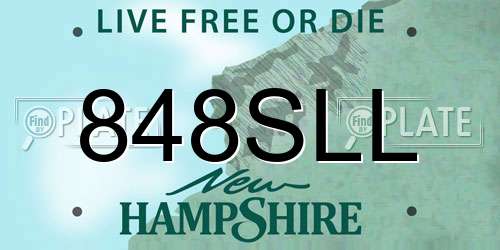 848SLL New Hampshire License Plate