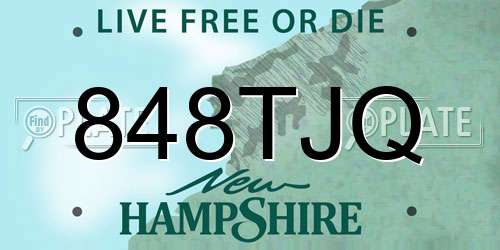 848TJQ New Hampshire License Plate