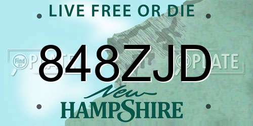 848ZJD New Hampshire License Plate