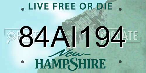 84AI194 New Hampshire License Plate