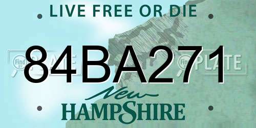 84BA271 New Hampshire License Plate