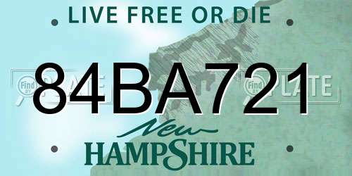 84BA721 New Hampshire License Plate