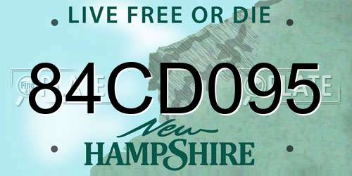 84CD095 New Hampshire License Plate