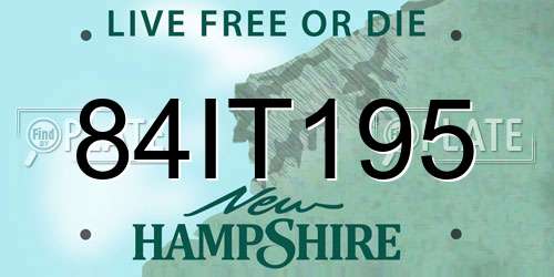 84IT195 New Hampshire License Plate