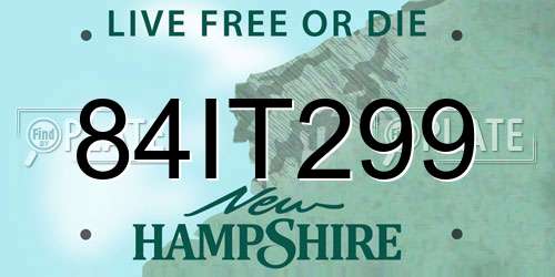 84IT299 New Hampshire License Plate