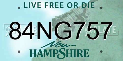 84NG757 New Hampshire License Plate