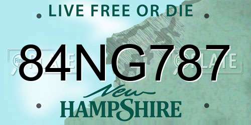 84NG787 New Hampshire License Plate