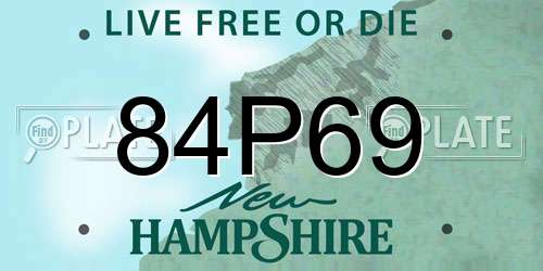84P69 New Hampshire License Plate