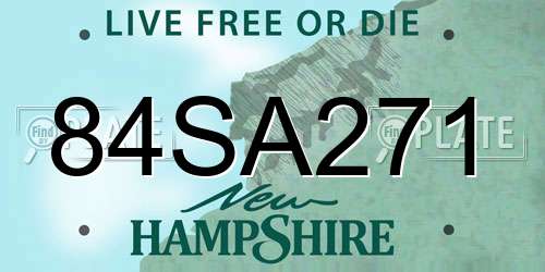 84SA271 New Hampshire License Plate