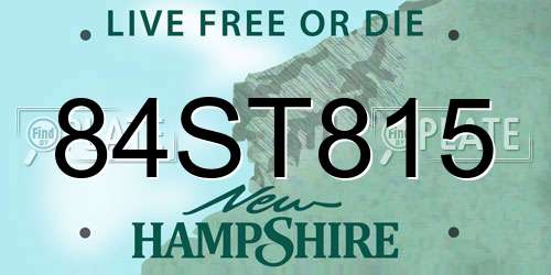84ST815 New Hampshire License Plate