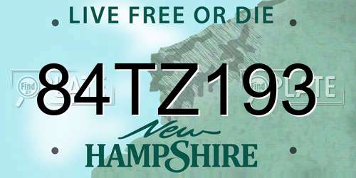 84TZ193 New Hampshire License Plate