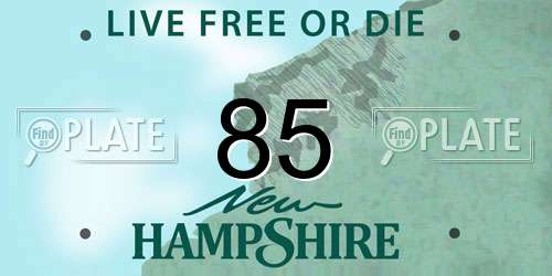 85 New Hampshire License Plate