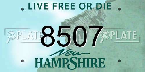 8507 New Hampshire License Plate