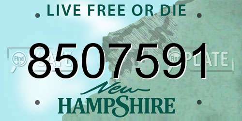 8507591 New Hampshire License Plate