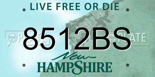 8512BS New Hampshire License Plate