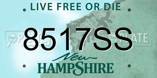 8517SS New Hampshire License Plate