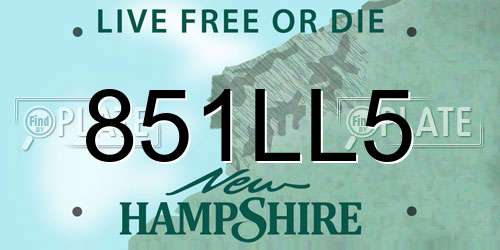 851LL5 New Hampshire License Plate