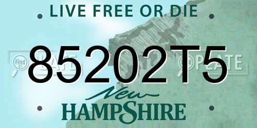 85202T5 New Hampshire License Plate