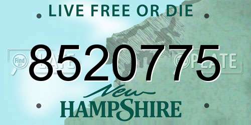 8520775 New Hampshire License Plate