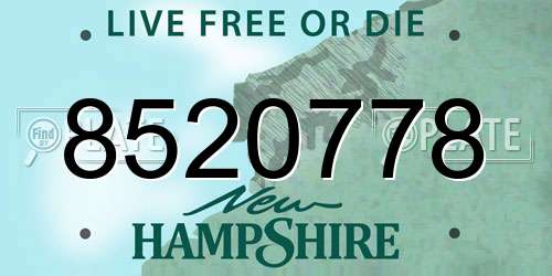 8520778 New Hampshire License Plate