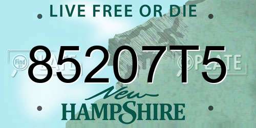 85207T5 New Hampshire License Plate