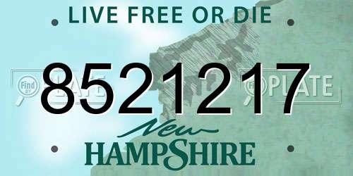 8521217 New Hampshire License Plate