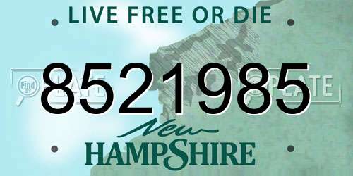 8521985 New Hampshire License Plate