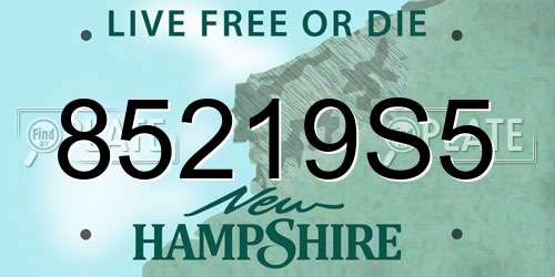 85219S5 New Hampshire License Plate