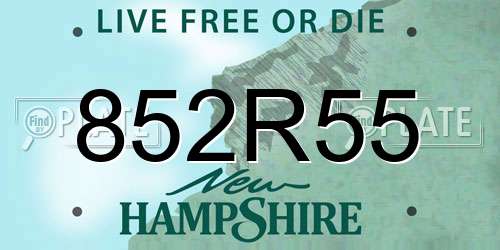 852R55 New Hampshire License Plate