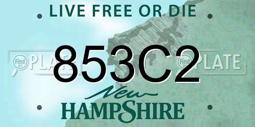 853C2 New Hampshire License Plate