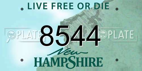 8544 New Hampshire License Plate