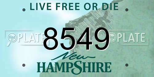 8549 New Hampshire License Plate