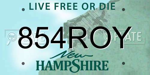 854ROY New Hampshire License Plate